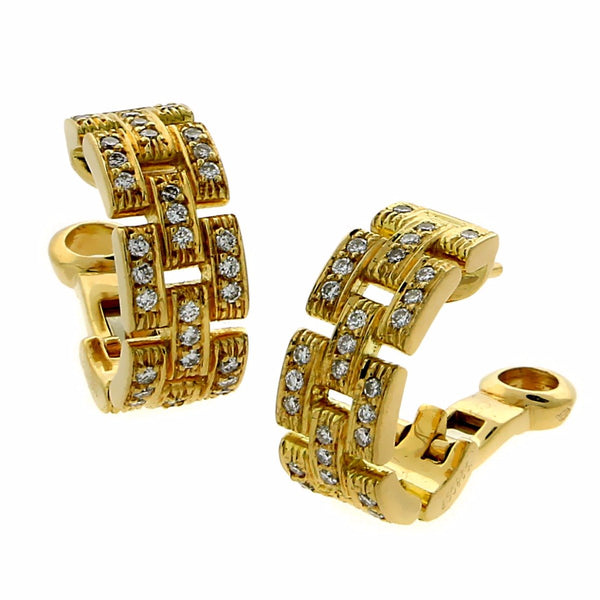 Cartier Maillon Panthere Diamond Gold Earrings CRT8071