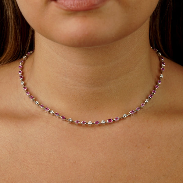 Cartier Meli Melo Diamond Pink Sapphire Necklace 0001093