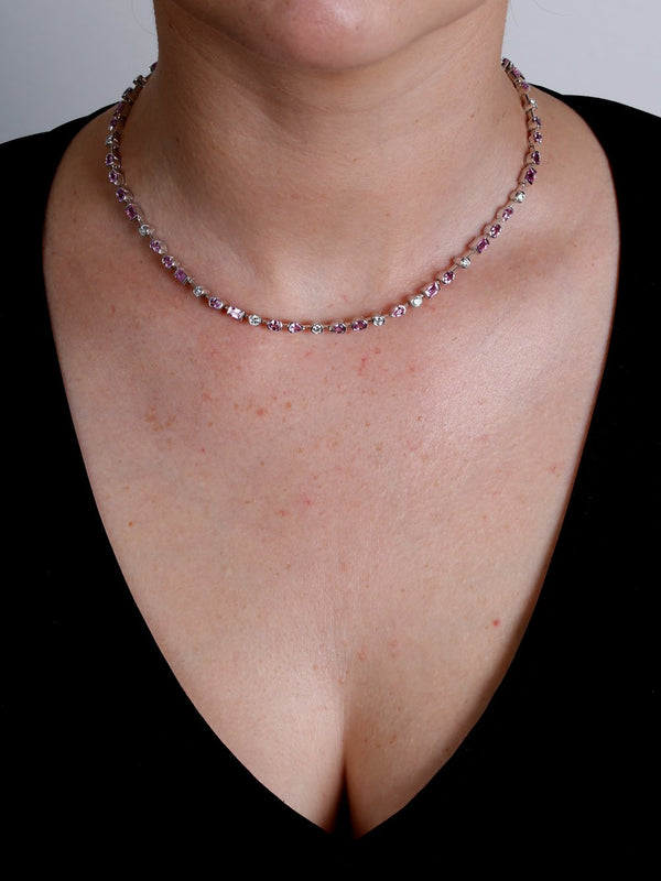 Cartier Meli Melo Diamond Pink Sapphire Necklace CRT4283