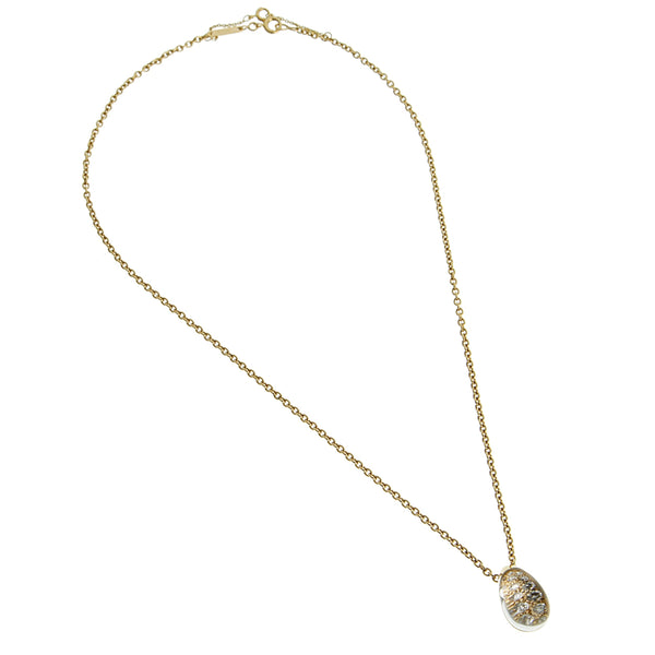 Cartier Myst Rock Crystal Diamond Yellow Gold Vintage Necklace 0003396