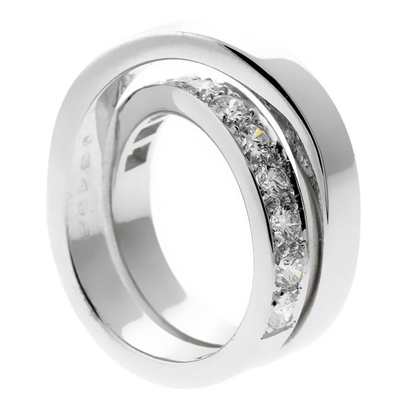 Cartier Nouvelle Vague Diamond White Gold Crossover Ring 0000320