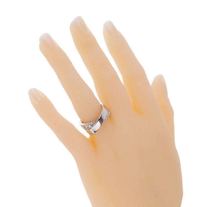 Cartier Nouvelle Vague Diamond White Gold Crossover Ring 0000320