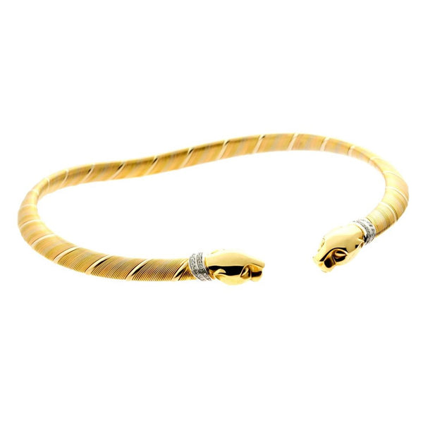 Cartier Panthere Diamond Gold Choker Necklace 0000359