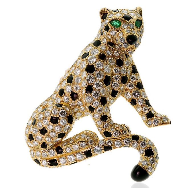 Cartier Panthere Diamond Yellow Gold Brooch Panthere-Brooch