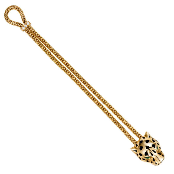 Cartier Panthere Head Diamond, Onyx Yellow Gold Bracelet 0001947