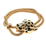 Cartier Panthere Head Diamond, Onyx Yellow Gold Bracelet 0001947