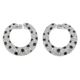Cartier Panthere Onyx Diamond Platinum Hoop Earrings 0003238