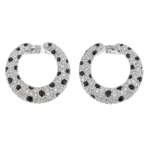 Cartier Panthere Onyx Diamond Platinum Hoop Earrings 0003238