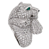 Cartier Panthere Pave Diamond Emerald White Gold Ring Cartm