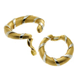 Cartier Paris Gold Hoop 18k Gold Two Tone Earrings 0000886