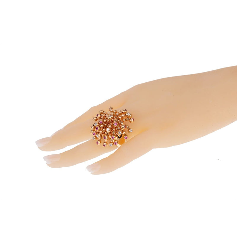 Cartier Paris Nouvelle Vague Pink Sapphire Diamond Rose Gold Ring 0001850