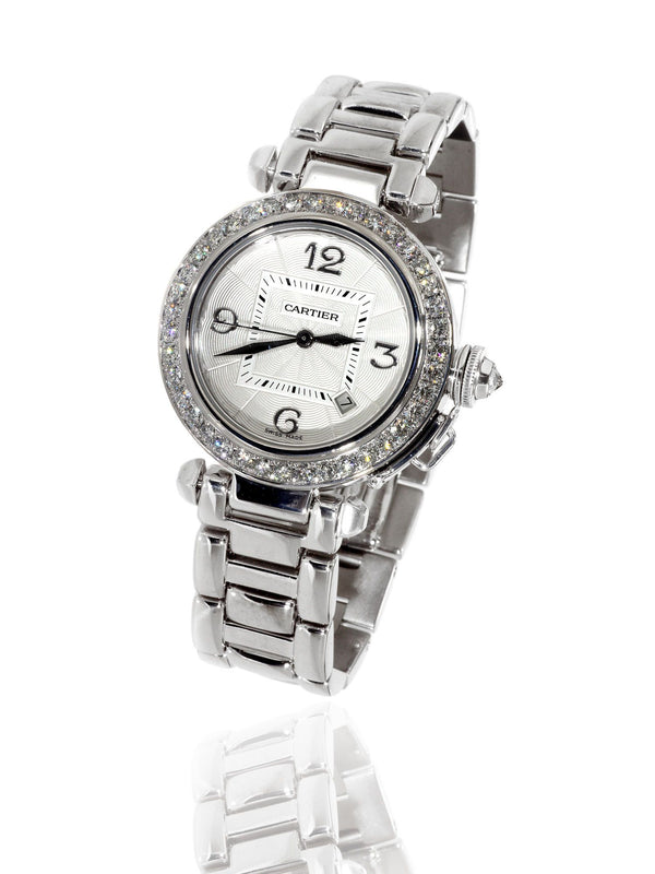 Cartier Pasha Diamond Watch in 18k White Gold WJ1116M9 00WJ1116M9
