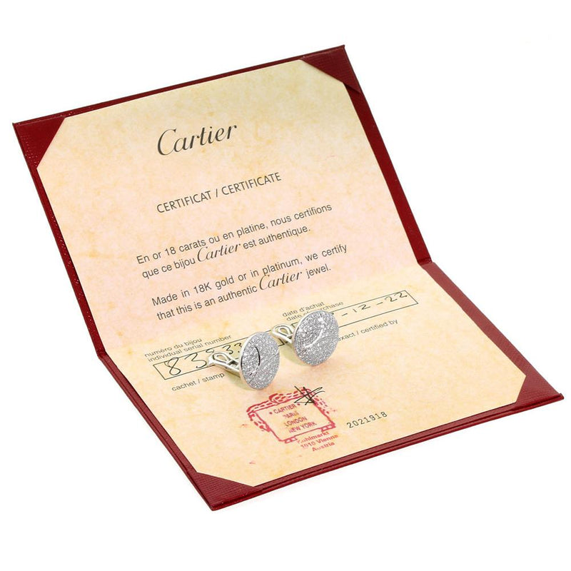 Cartier Pave Diamond White Gold Earrings 0000081