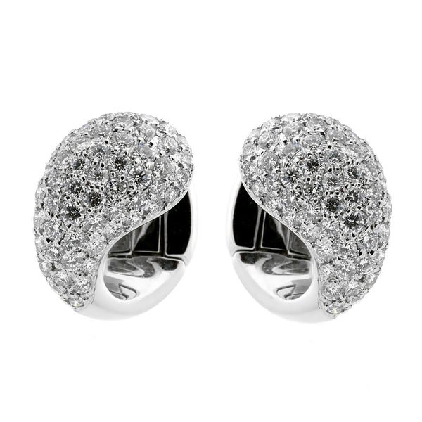 Cartier Pave Diamond White Gold Huggie Earrings cartier-pave-diamond-earrings-in-18k-white-gold