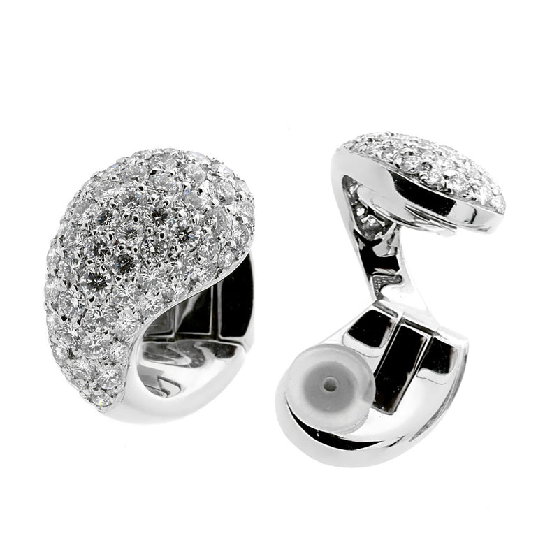 Cartier Pave Diamond White Gold Huggie Earrings cartier-pave-diamond-earrings-in-18k-white-gold