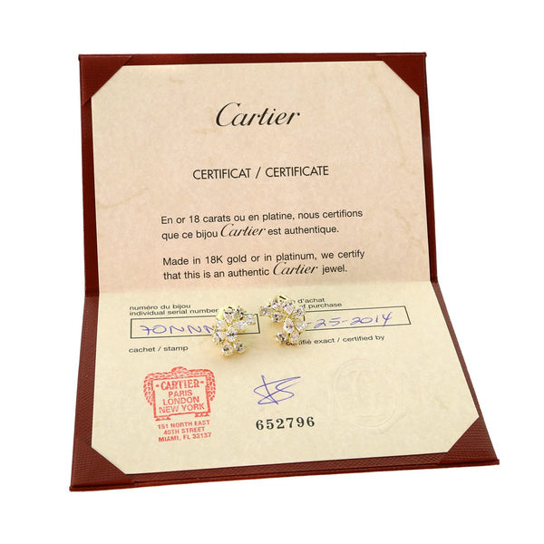 Cartier Pear Shape Diamond Earrings CRT7654