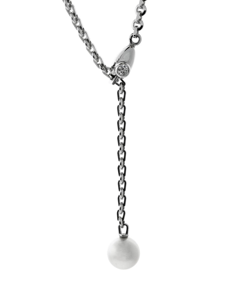 Cartier Pearl Diamond White Gold Necklace 0000091