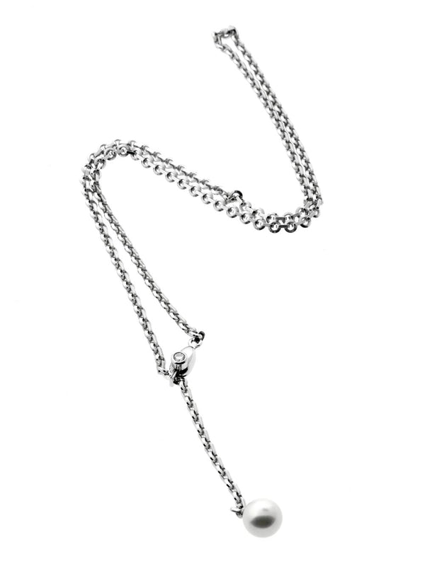 Cartier Pearl Diamond White Gold Necklace 0000091