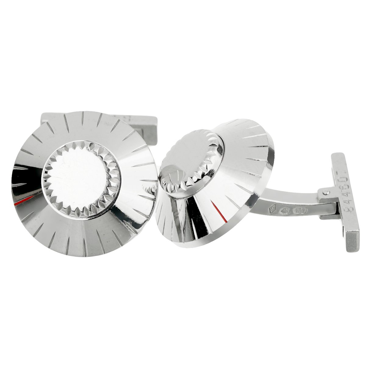 Cartier Safe Lock Combination Vintage Cufflinks 18k White Gold