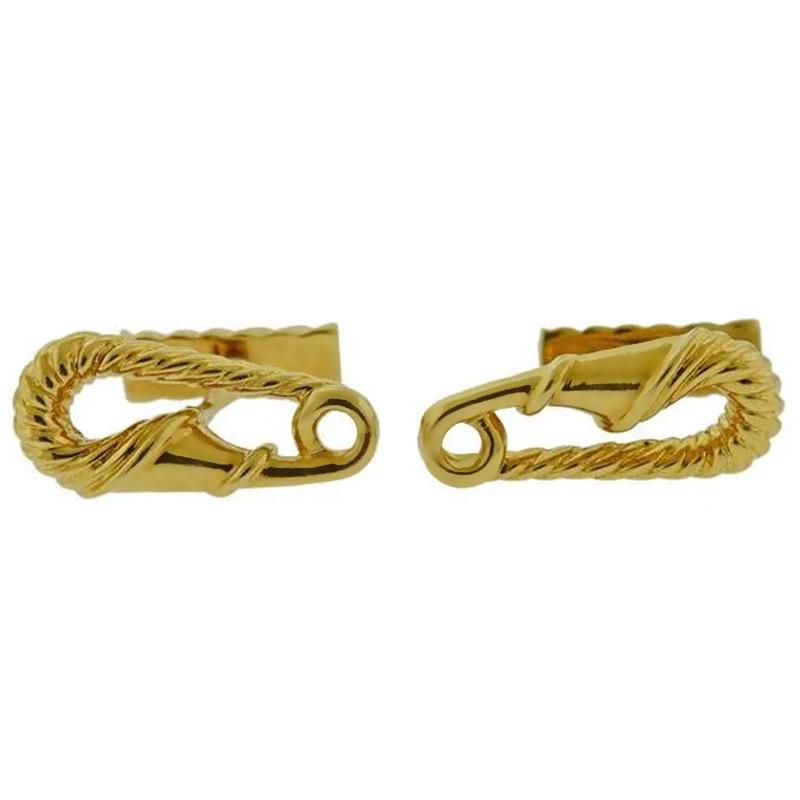 Cartier Safety Pin Yellow Gold Cufflinks 0001740