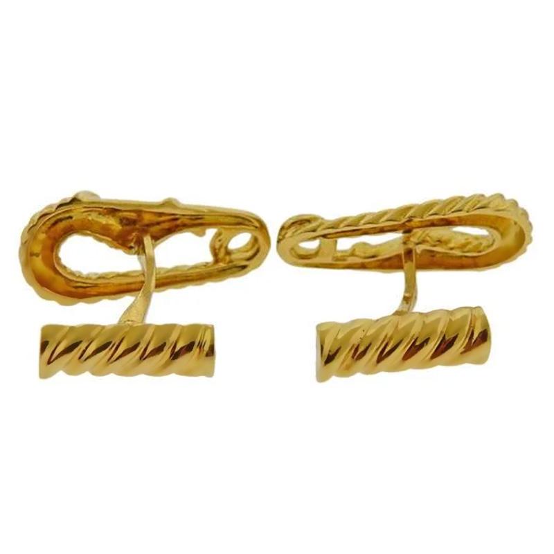 Cartier Safety Pin Yellow Gold Cufflinks 0001740