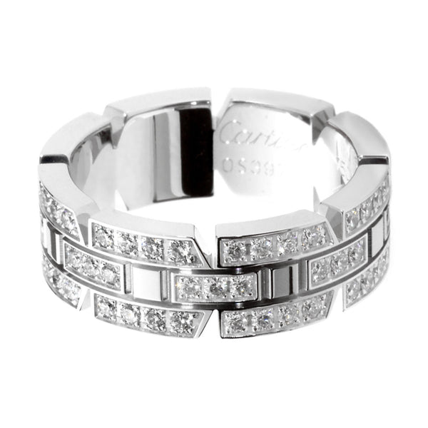 Cartier Tank Francaise Diamond White Gold Ring 0000143