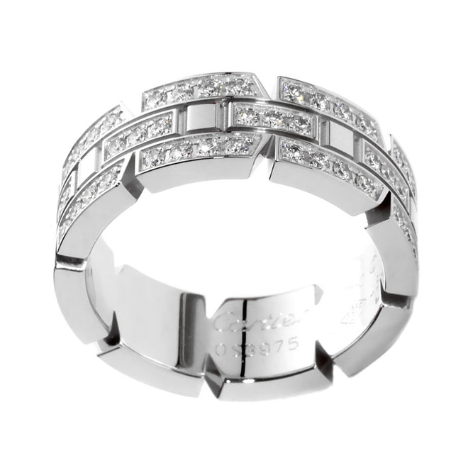 Cartier Tank Francaise Diamond White Gold Ring 0000143