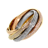 Cartier Trinity 6 Band Diamond Gold Ring 0000144
