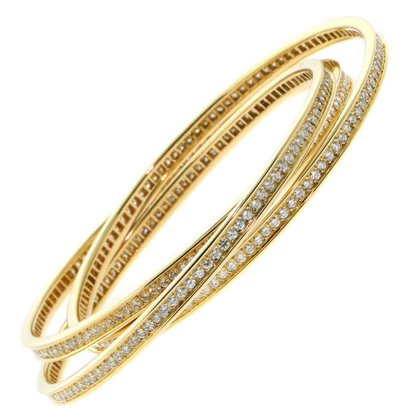 Cartier Trinity Full Diamond Gold Bangle 0001280