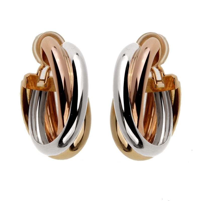 Cartier Trinity Large 18k Gold Hoop Earrings 0001085
