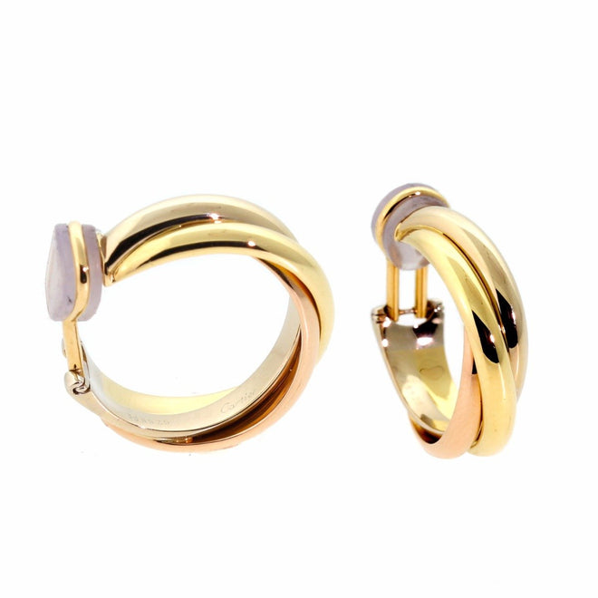 Cartier Trinity Medium Hoop Gold Earrings 0000575
