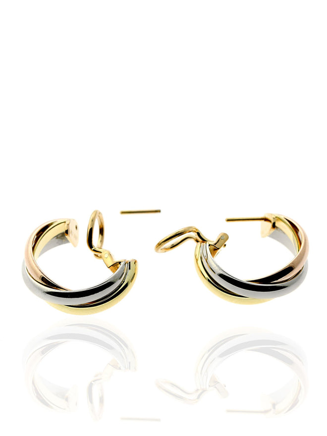 Cartier Trinity Multitone Gold Earrings CRT7361
