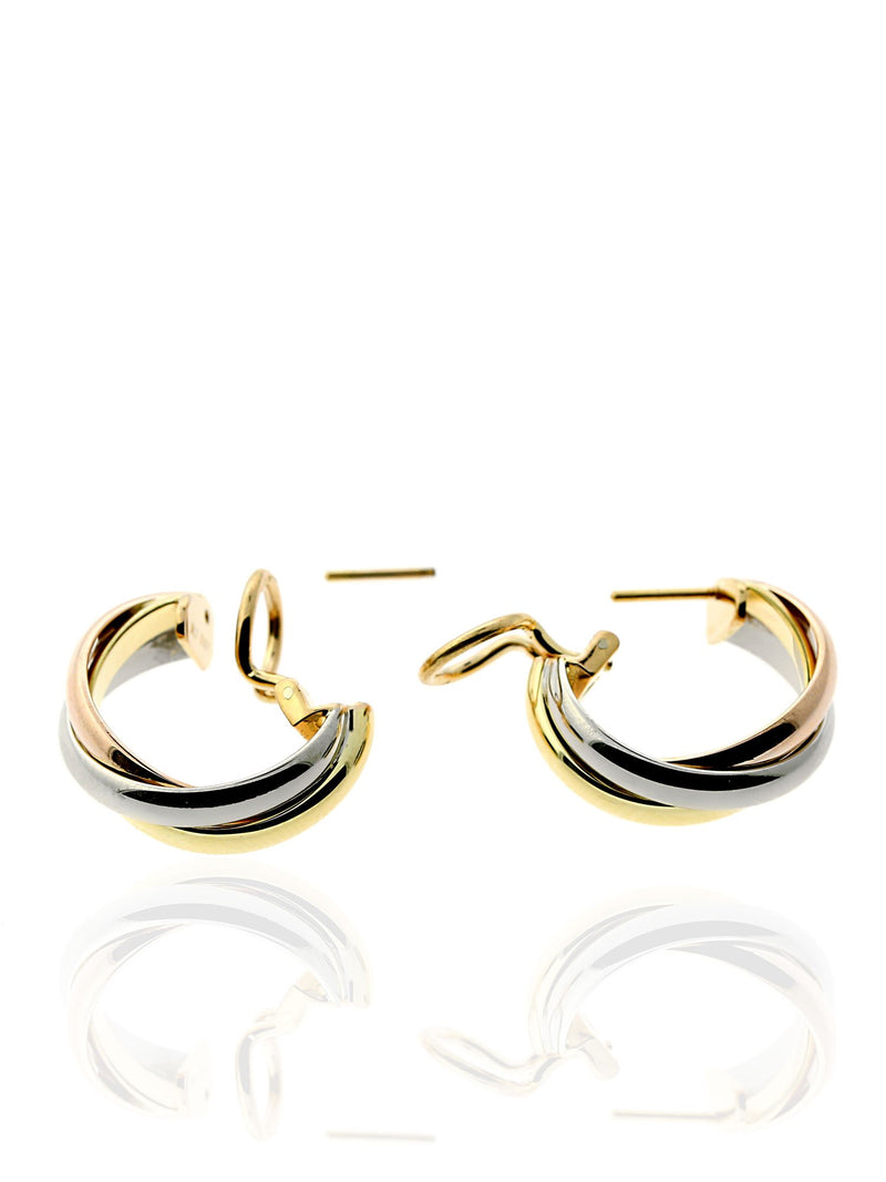 Cartier Trinity Multitone Gold Earrings CRT7361