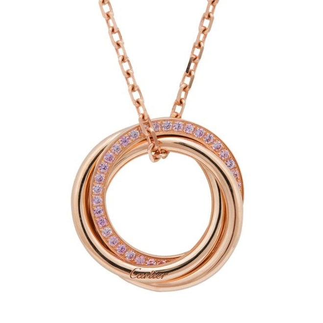 Cartier Trinity Pink Sapphire Rose Gold Necklace CRT5154