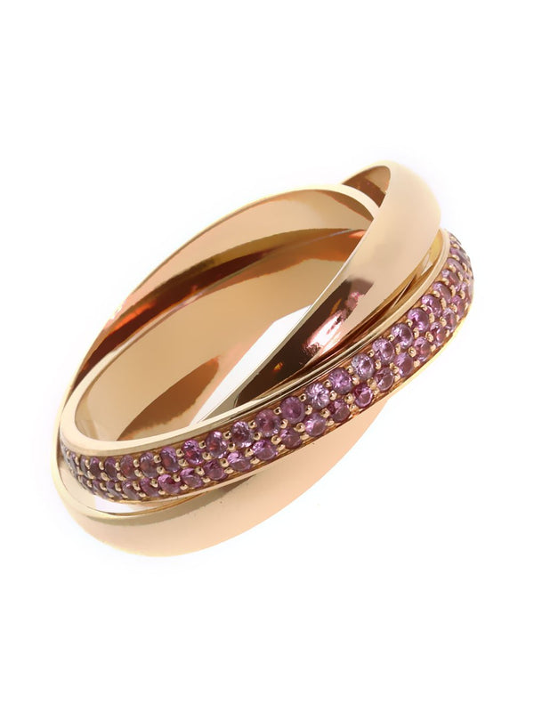 Cartier Trinity Pink Sapphire Rose Gold Ring CRT1847