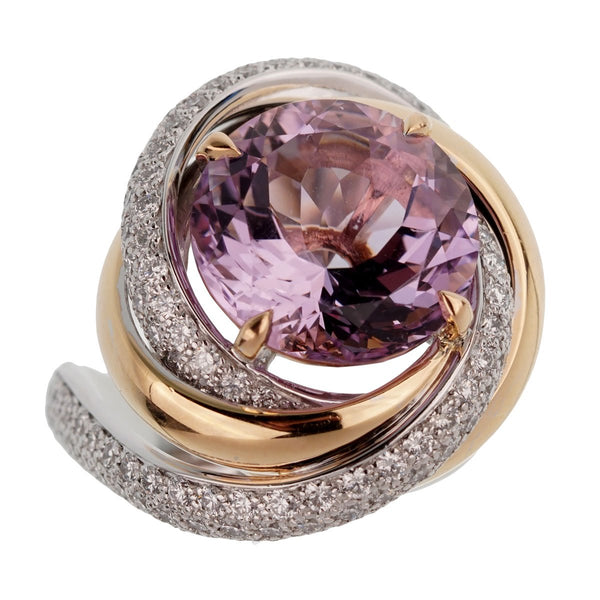 Cartier Trinity Ruban Amethyst Diamond White Gold Ring 0002153