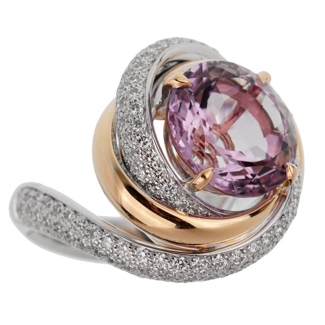 Cartier Trinity Ruban Amethyst Diamond White Gold Ring 0002153