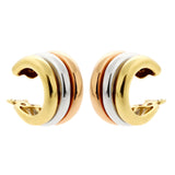 Cartier Trinity Tri Color 18k Gold Hoop Earrings 0000864