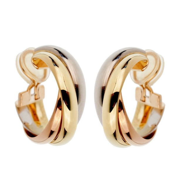 Cartier Trinity Vintage Gold Clip On Earrings 0002158