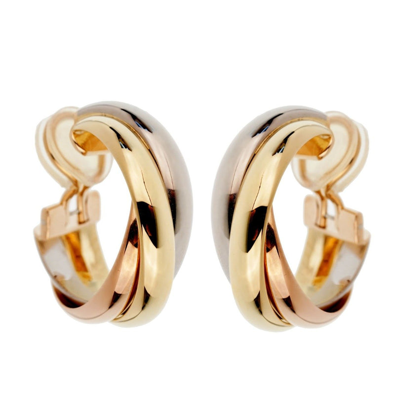 Cartier Trinity Vintage Gold Clip On Earrings 0002158