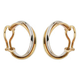 Cartier Trinity Vintage Tri-Color Gold Hoop Clip-On Earrings 21lbags77a