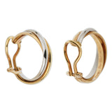 Cartier Trinity Vintage Tri-Color Gold Hoop Clip-On Earrings 21lbags77a