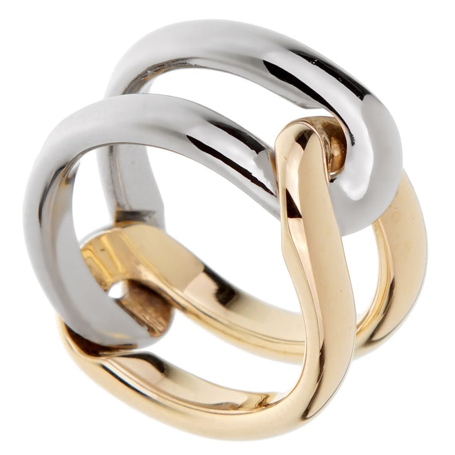 Cartier Vintage Interlocking Gold Band Ring 0001827