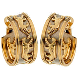 Cartier Vintage Panthere Yellow & White Gold Hoop Earrings 0002642