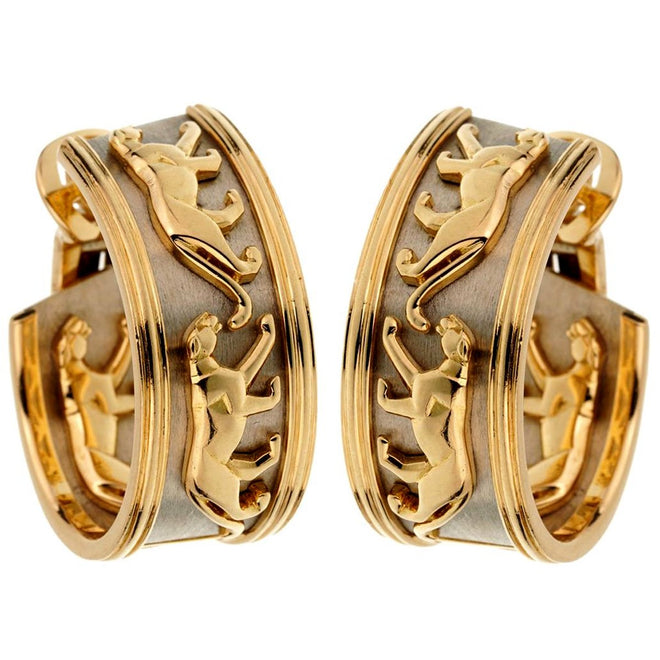 Cartier Paris Bold Large Trinity Hoops Earrings In Three Tones Of - Ruby  Lane