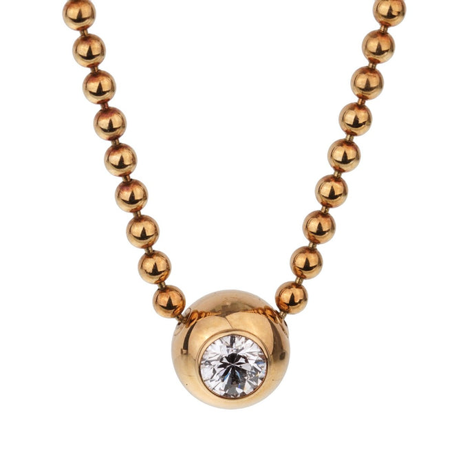 Cartier Double C Diamond Gold Necklace at 1stDibs