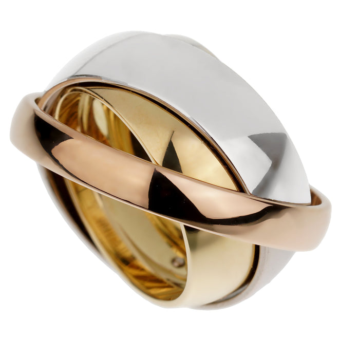 Cartier Vintage Trinity Tri Color Band Ring 1mansku1050