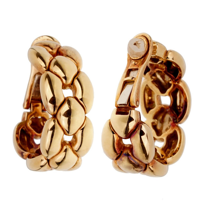 Cartier Vintage Yellow Gold Hoop Drop Earrings 0001863