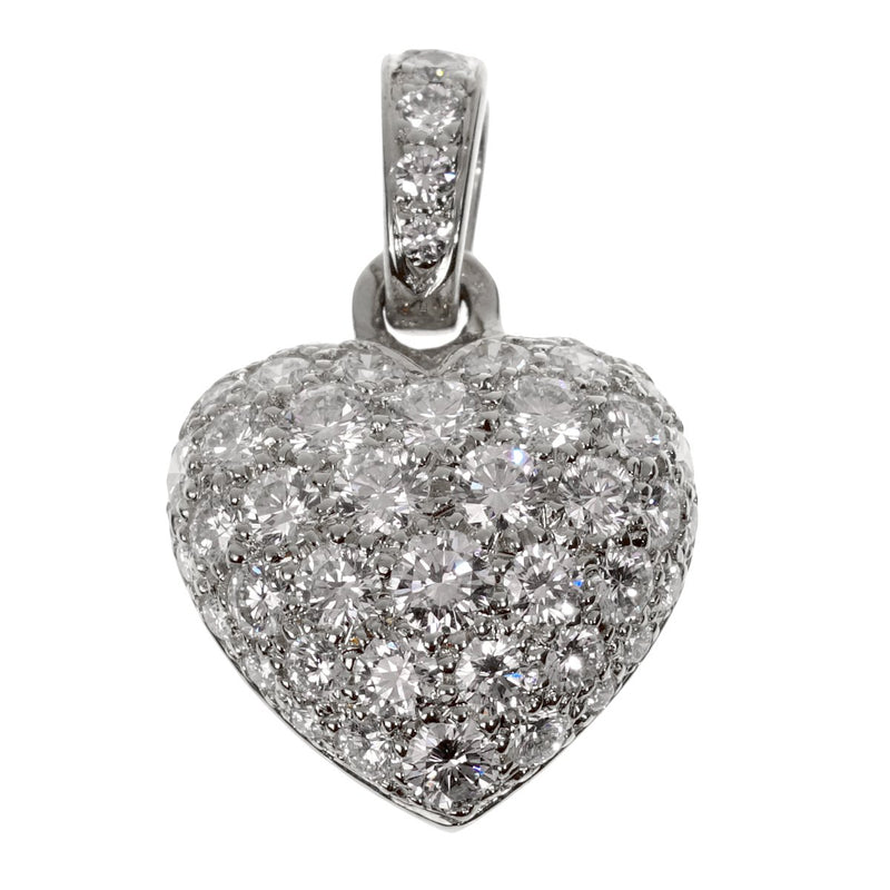 Cartier White Gold Diamond Heart Pendant Necklace 0002527