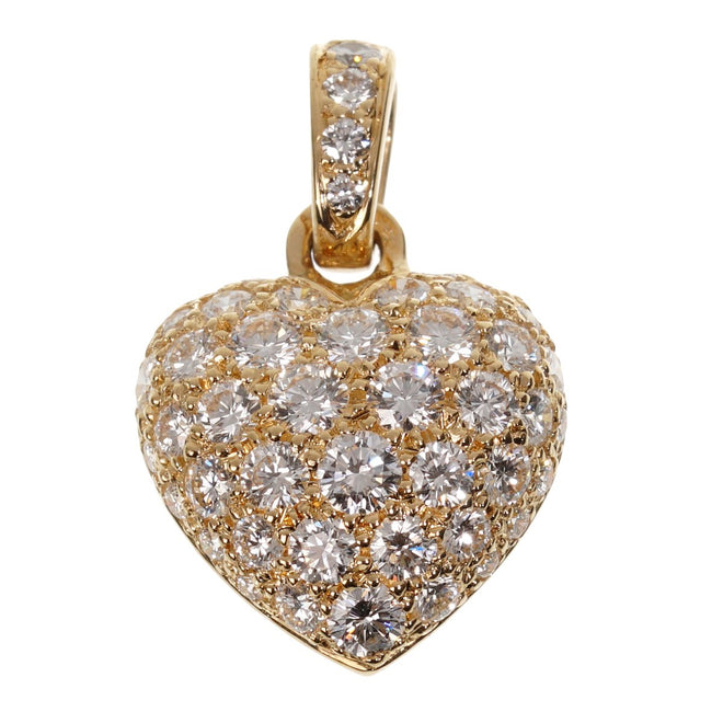 Cartier Yellow Gold Diamond Heart Pendant Necklace